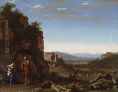 The Rest on The Flight into Egypt by Cornelis van Poelenburgh or Poelenburch